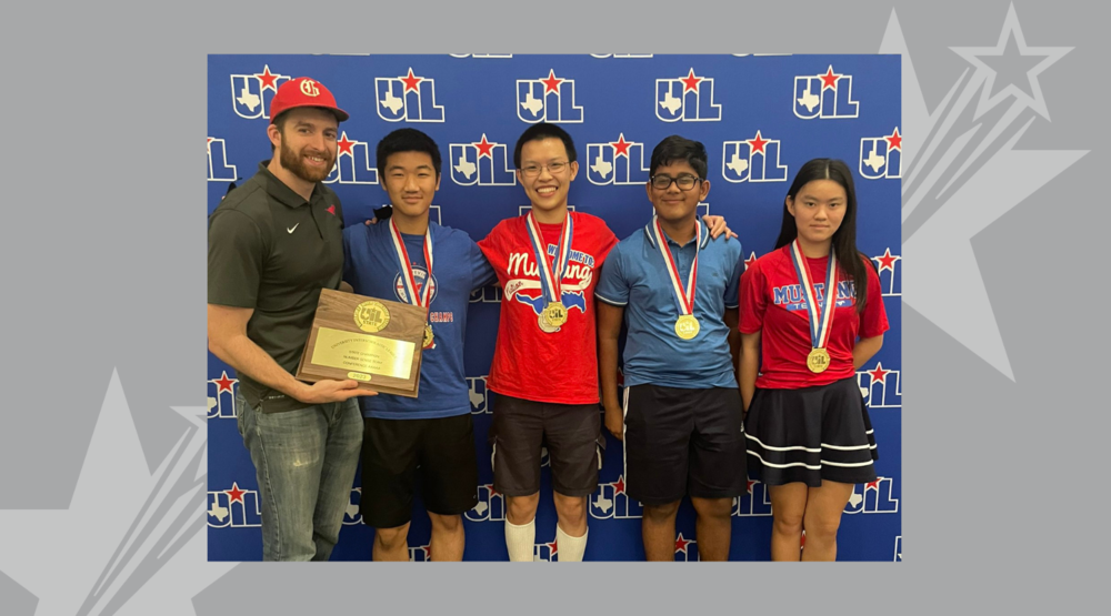 hs team winning and holding medals and a plaque